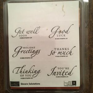 STAMPIN UP! Sincere Salutations Set of 8 Stamps